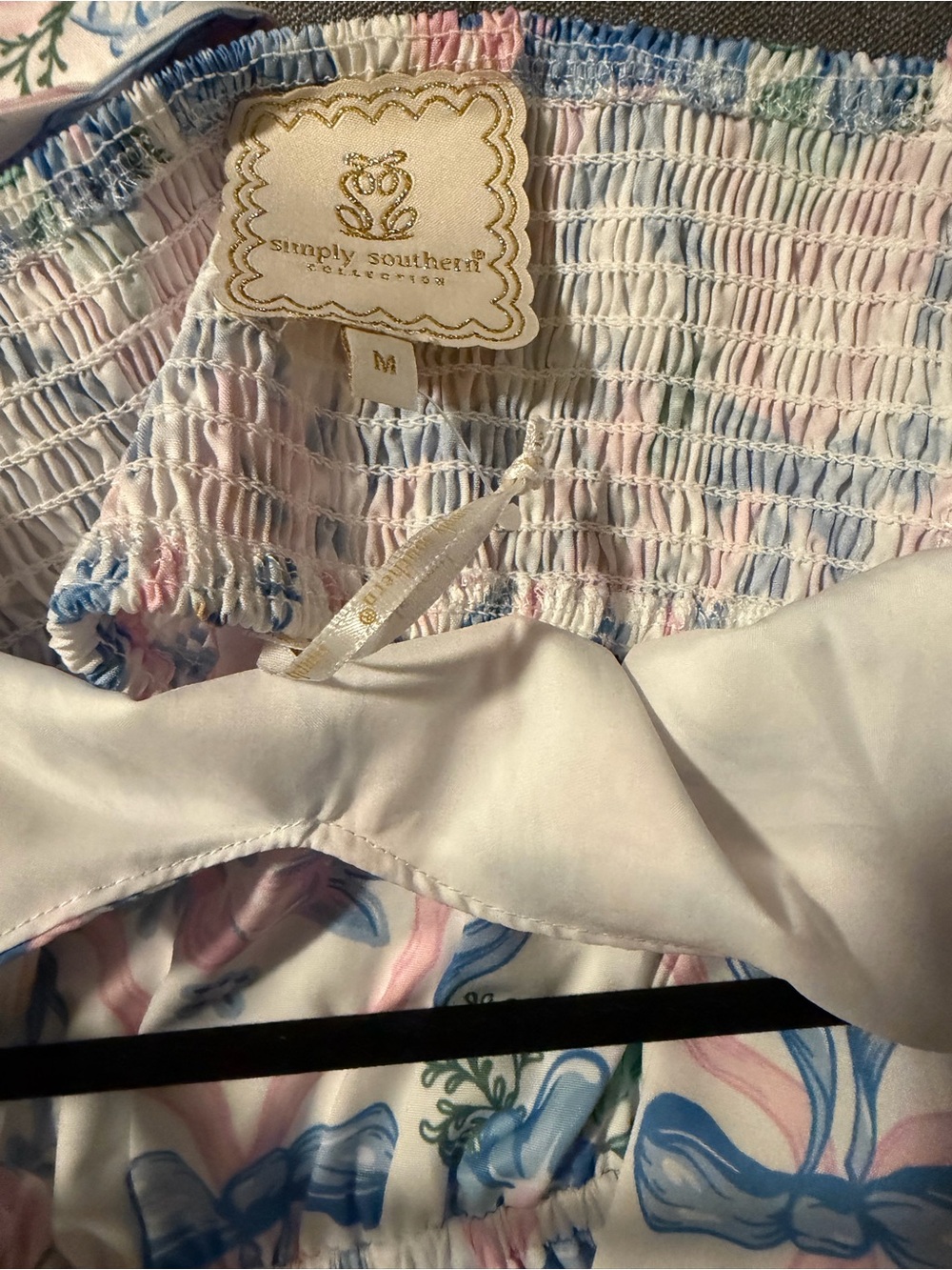 Simply Southern Pink and Blue Floral Tie-Shoulder Sundress - Picture 3 of 3